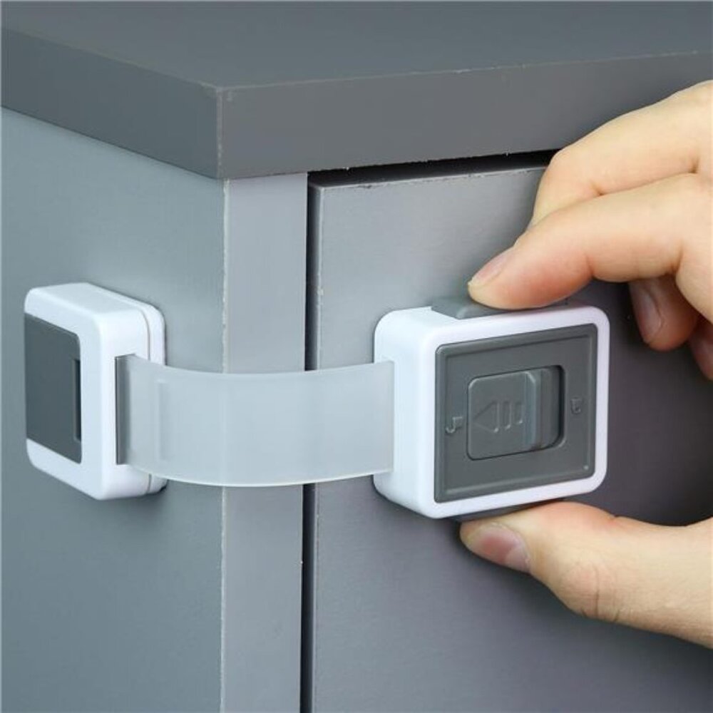 Child Safety Locks 4-Pack. Baby Proof Cabinets with Adjustable Strap Length